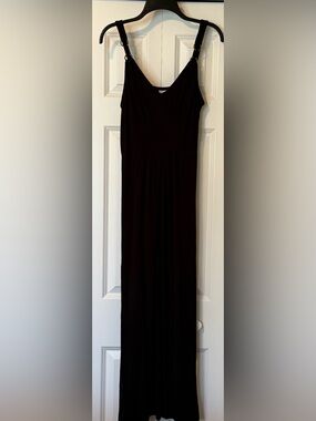 Black Maxi Dress with Adjustable Straps - Classic Women's Dress
